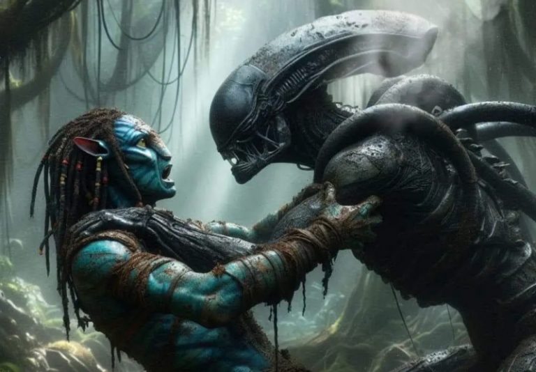 This fan artwork generated by A.I. depicts Alien’s Xenomorphs battling ...
